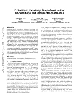Probabilistic Knowledge Graph Construction: Compositional and
  Incremental Approaches