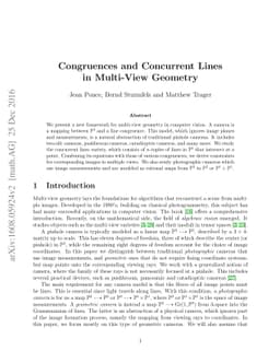 Congruences and Concurrent Lines in Multi-View Geometry