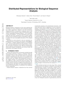 Distributed Representations for Biological Sequence Analysis