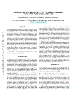 Median-Based Generation of Synthetic Speech Durations using a
  Non-Parametric Approach