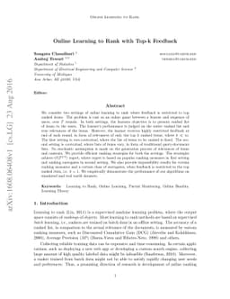 Online Learning to Rank with Top-k Feedback