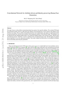 Convolutional Network for Attribute-driven and Identity-preserving Human
  Face Generation