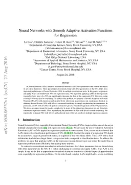 Neural Networks with Smooth Adaptive Activation Functions for Regression