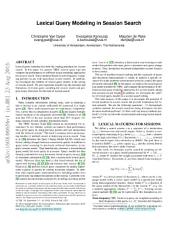 Lexical Query Modeling in Session Search