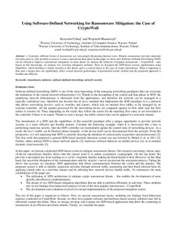 Using Software-Defined Networking for Ransomware Mitigation: the Case of
  CryptoWall