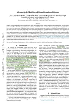 A Large-Scale Multilingual Disambiguation of Glosses
