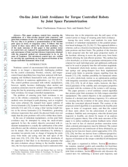 On-line Joint Limit Avoidance for Torque Controlled Robots by Joint
  Space Parametrization
