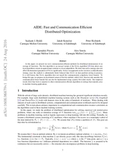 AIDE: Fast and Communication Efficient Distributed Optimization