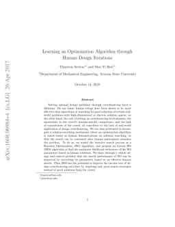 Learning an Optimization Algorithm through Human Design Iterations