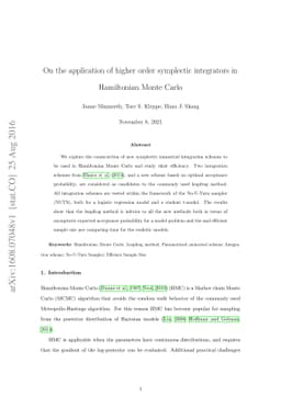 On the application of higher order symplectic integrators in Hamiltonian
  Monte Carlo