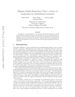 Aligning Packed Dependency Trees: a theory of composition for
  distributional semantics