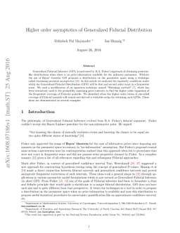 Higher order asymptotics of Generalized Fiducial Distribution