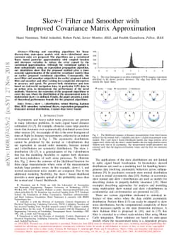 Skew-t Filter and Smoother with Improved Covariance Matrix Approximation