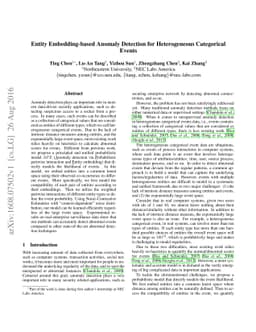 Entity Embedding-based Anomaly Detection for Heterogeneous Categorical
  Events