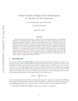Global analysis of Expectation Maximization for mixtures of two
  Gaussians