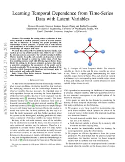 Learning Temporal Dependence from Time-Series Data with Latent Variables