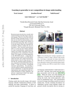 Learning to generalize to new compositions in image understanding