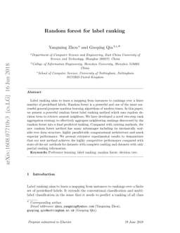 Random Forest for Label Ranking