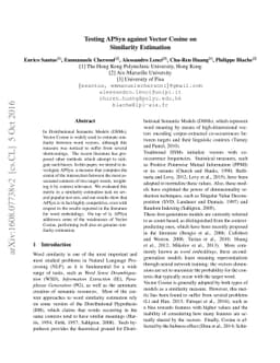 Testing APSyn against Vector Cosine on Similarity Estimation