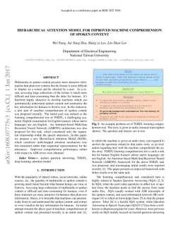Hierarchical Attention Model for Improved Machine Comprehension of
  Spoken Content
