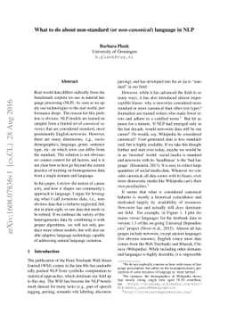 What to do about non-standard (or non-canonical) language in NLP