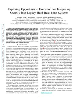 Exploring Opportunistic Execution for Integrating Security into Legacy
  Hard Real-Time Systems