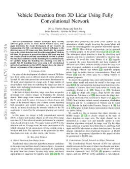 Vehicle Detection from 3D Lidar Using Fully Convolutional Network