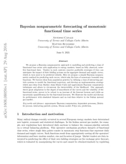 Bayesian nonparametric forecasting of monotonic functional time series