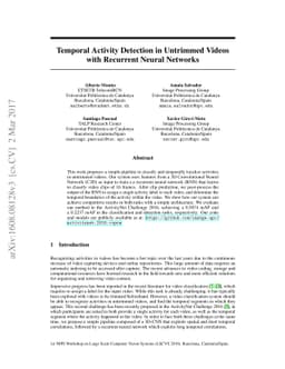 Temporal Activity Detection in Untrimmed Videos with Recurrent Neural
  Networks
