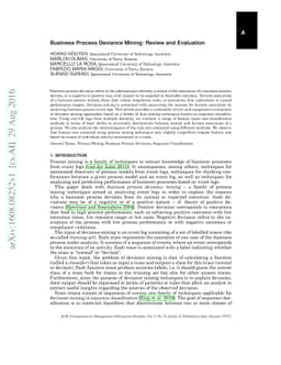 Business Process Deviance Mining: Review and Evaluation