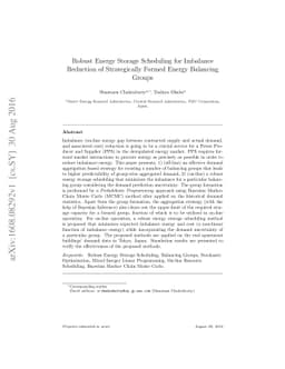 Robust Energy Storage Scheduling for Imbalance Reduction of
  Strategically Formed Energy Balancing Groups