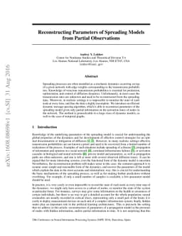 Reconstructing parameters of spreading models from partial observations