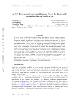 hi-RF: Incremental Learning Random Forest for large-scale multi-class
  Data Classification