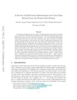 A Review of Multivariate Distributions for Count Data Derived from the
  Poisson Distribution