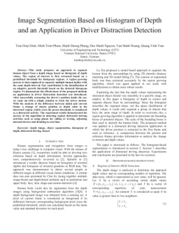 Image segmentation based on histogram of depth and an application in
  driver distraction detection