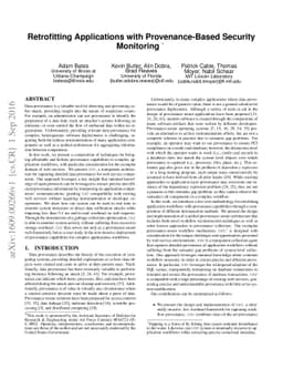 Retrofitting Applications with Provenance-Based Security Monitoring