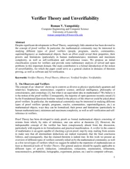 Verifier Theory and Unverifiability