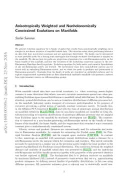 Anisotropically Weighted and Nonholonomically Constrained Evolutions on
  Manifolds
