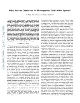 Safety Barrier Certificates for Heterogeneous Multi-Robot Systems