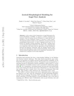 Lexical-Morphological Modeling for Legal Text Analysis