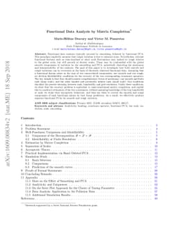 Functional Data Analysis by Matrix Completion