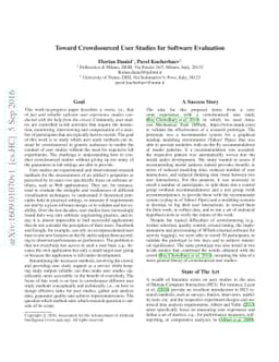 Toward Crowdsourced User Studies for Software Evaluation