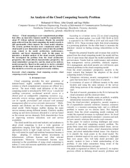 An Analysis of the Cloud Computing Security Problem