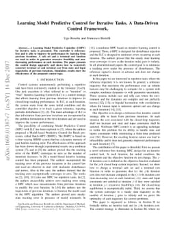 Learning Model Predictive Control for iterative tasks. A Data-Driven
  Control Framework