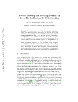 Towards Learning and Verifying Invariants of Cyber-Physical Systems by
  Code Mutation