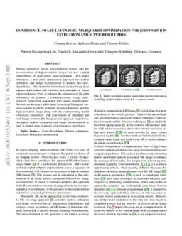 Confidence-aware Levenberg-Marquardt optimization for joint motion
  estimation and super-resolution