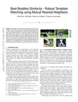Best-Buddies Similarity - Robust Template Matching using Mutual Nearest
  Neighbors