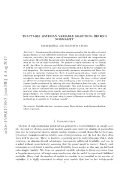 Tractable Bayesian variable selection: beyond normality