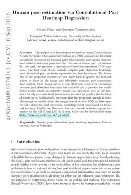 Human pose estimation via Convolutional Part Heatmap Regression