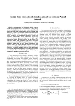 Human Body Orientation Estimation using Convolutional Neural Network